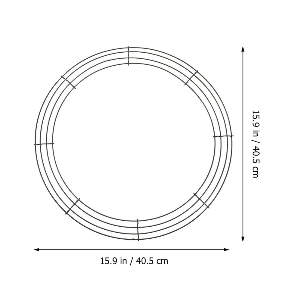 2 Pcs Round Wreath Making Ring Wire Forms Floral Metal Hoop Frame