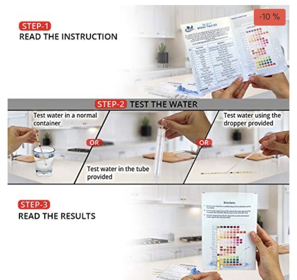 16 in 1 Drinking Water Testing Kits - 100 Strips (10 Strips Per Pouch) NIB