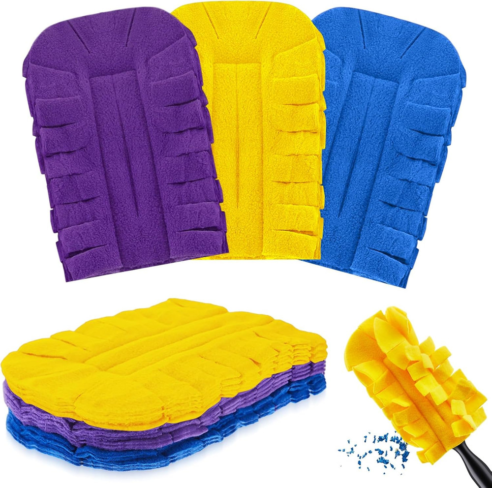 3 Pcs Duster Refill Reusable Fleece Duster Refills Feather Flat Dusters Multi