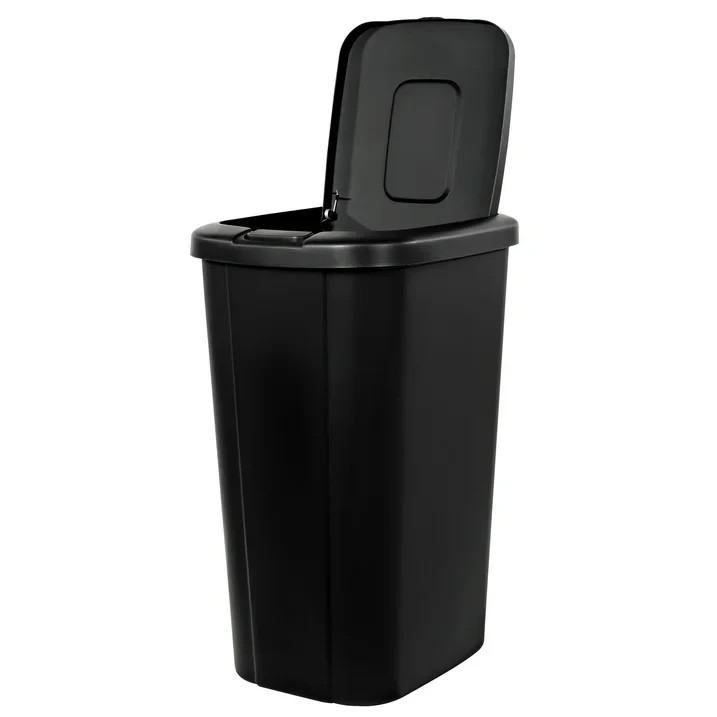 Hefty Kitchen Trash Can, 13.3 Gallon Plastic Touch Top Garbage Bin with Push But