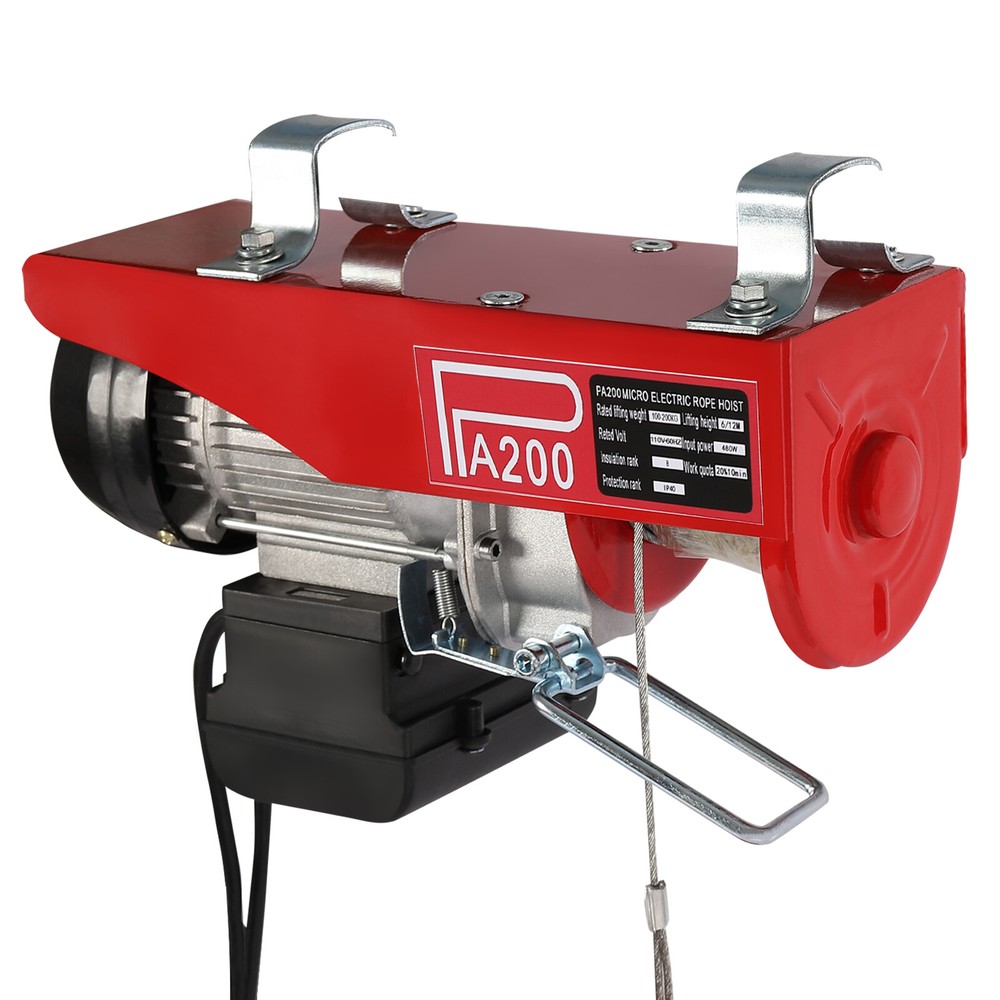 440LBS Electric Hoist Winch Engine Crane with Remote Control 110V