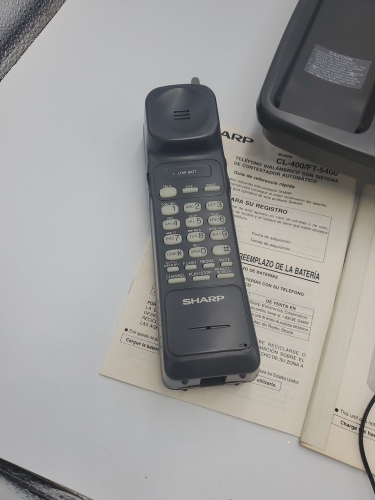 SHARP Integrated Cordless Answering System, FT5400 Gray