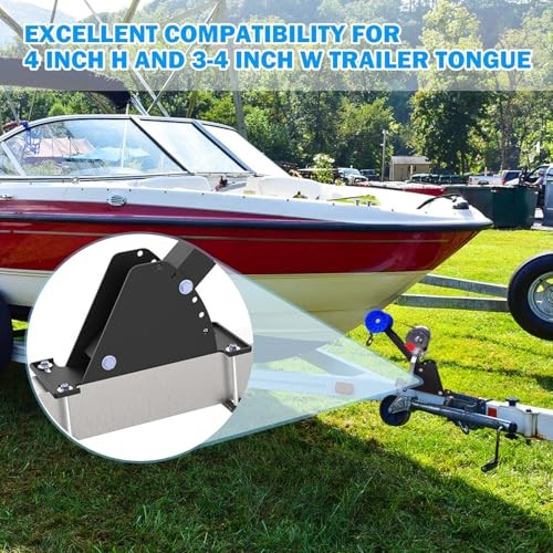 Up & Down Galvanized Trailer Winch Stand | w/Roller & Widened Base | Fits 3"