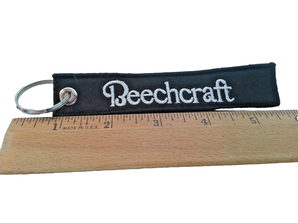 Beechcraft AT-6 Black Flight Tag Keychain / Military