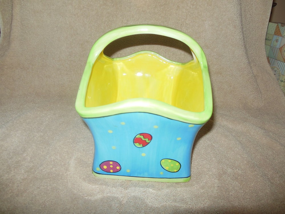 CANDACE REITER 'CATZILLA' EASTER-THEMED LARGE CERAMIC EASTER BASKET SO CUTE!