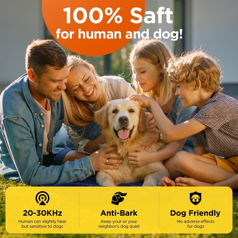 Anti-Bark Device with LED Flashlight for Training Dogs 35ft Range Bark Collar