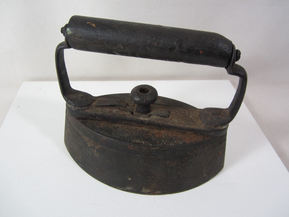 Antique Sad Iron with Removable Wood Handle