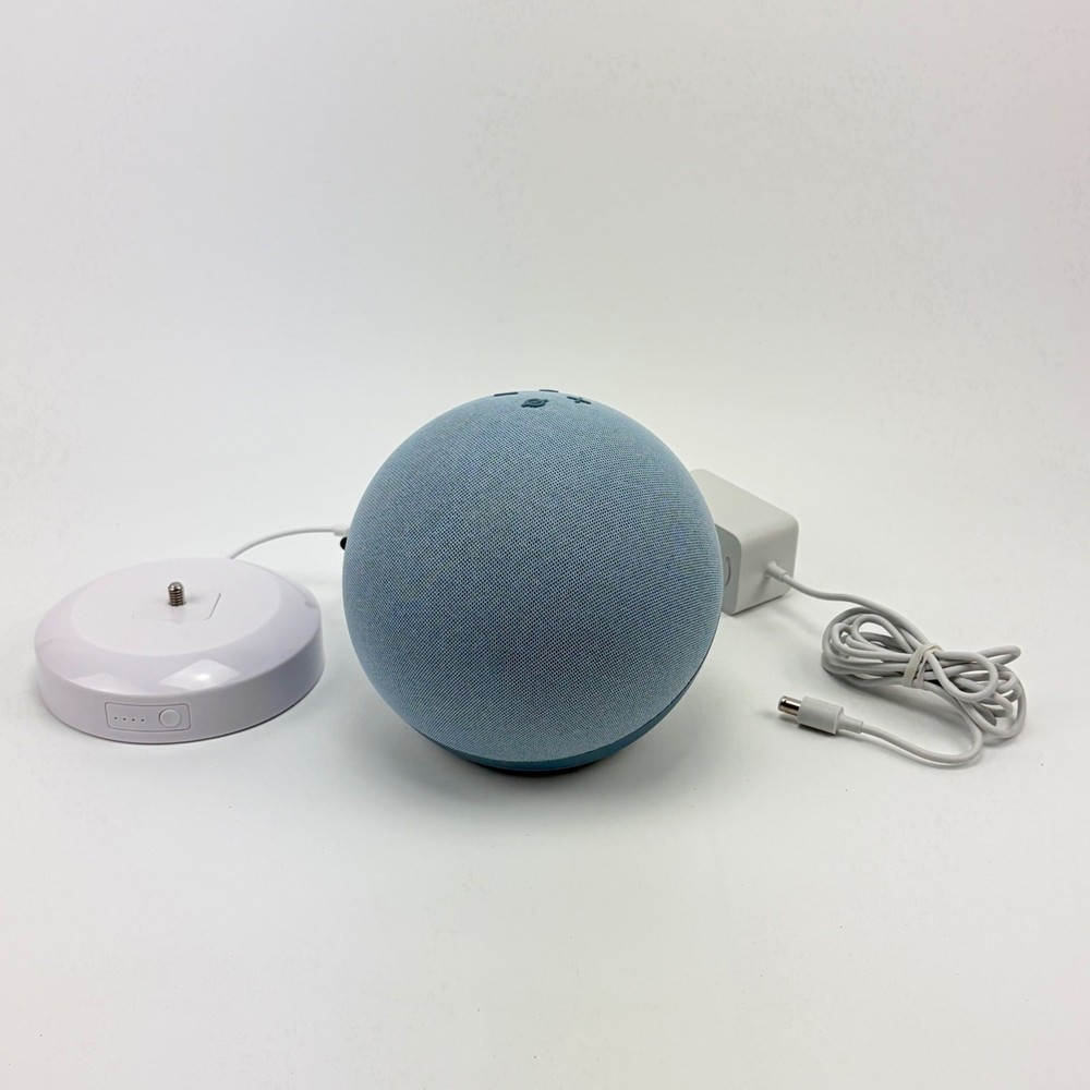 Amazon Echo 4th Gen Twilight Blue Smart Speaker with Liboer E4 Battery Base Lot
