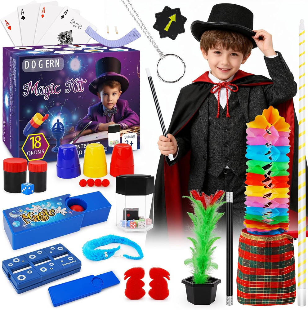 Magic Kit, Magic Tricks for Kids, Magic Set Includes Magic Wand Magician Costume