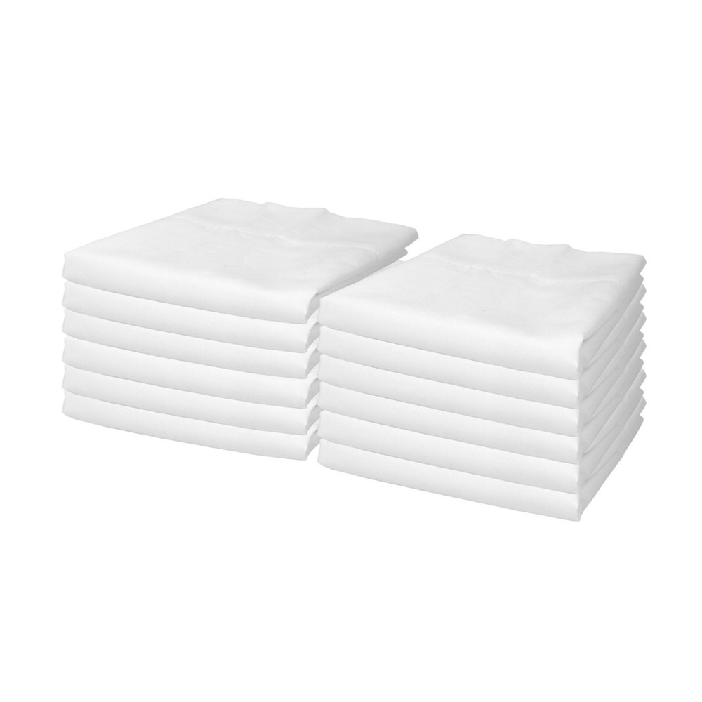 Bulk 12 Pack of Lulworth Pillowcases, 200 Thread Count, White 20x30 Soft Bedding