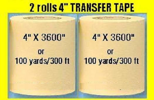2 rolls 4" APPLICATION TRANSFER Paper TAPE 300 ft roll for Vinyl PLOTTER cutter*