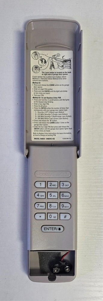 OEM Chamberlain 940EV/EVC Keypad Universal Wireless Entry MISSING BATTER COVER