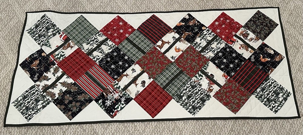 Handmade Machine Quilted Christmas Table Runner19.75” X 43.75”