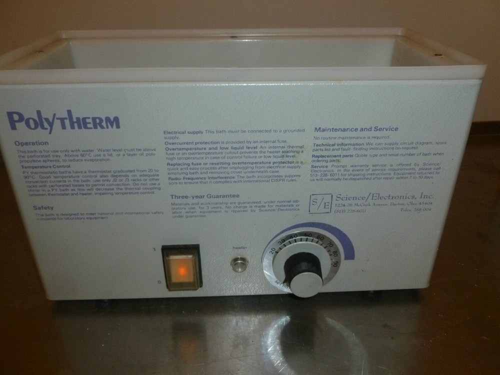 Science Electronics Polytherm PY1(L) 4L Water Bath / 30 DAY GUARANTEE