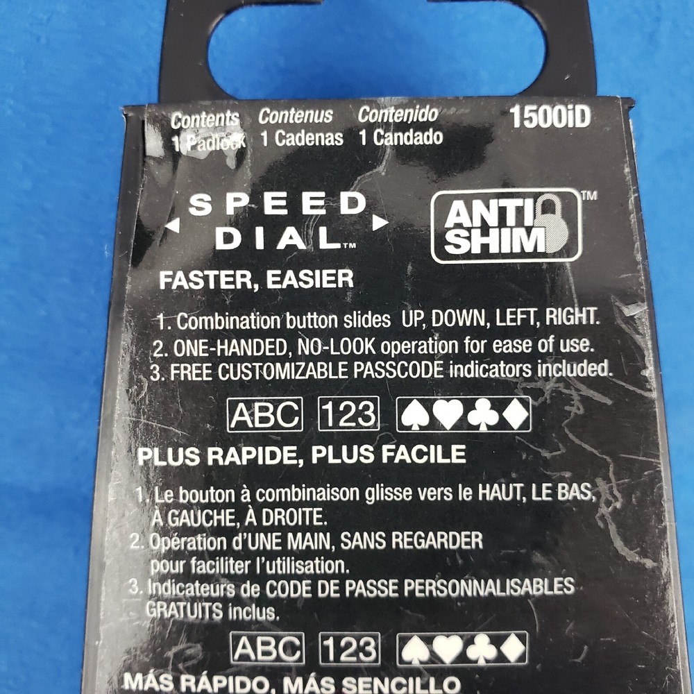 Master Lock Speed Dial Resettable Combination 1500iD Directional Movement BLACK