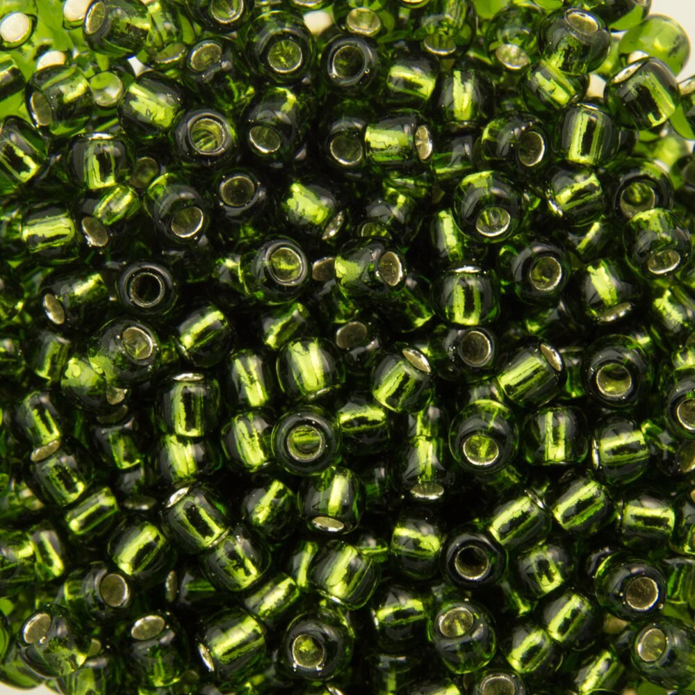 11/0 TOHO ROUND Silver Lined Olivine Seed Bead (8g)