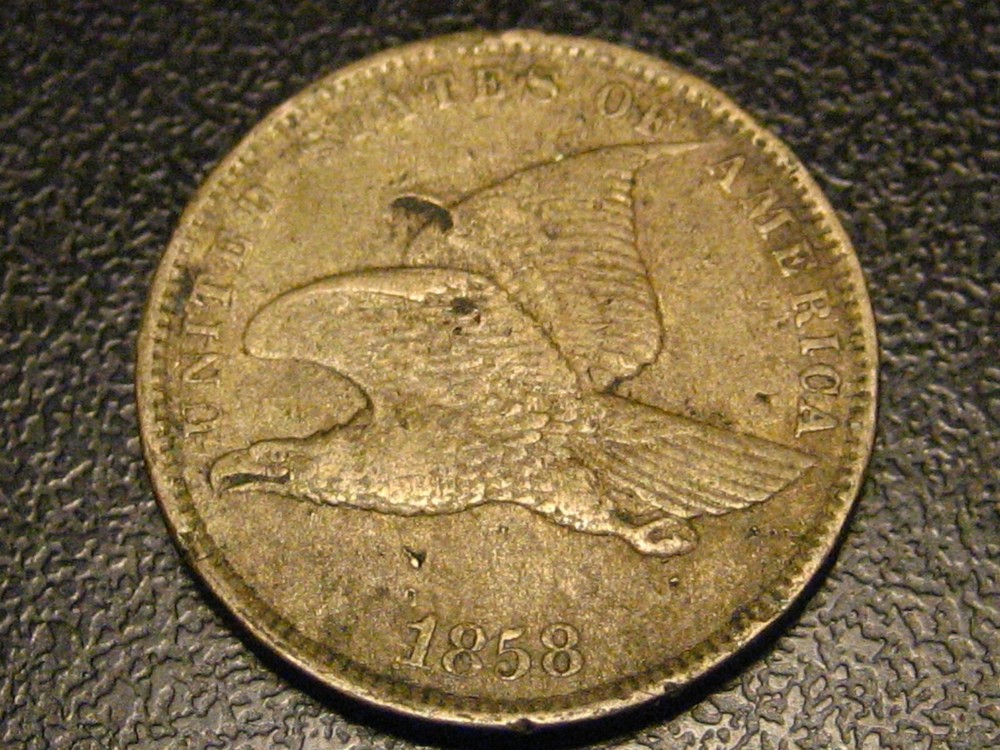 1858 SL Flying Eagle Cent XF Detail