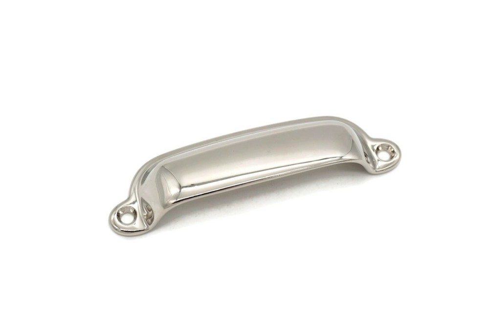 Polished Nickel Bin Pull Antique Style Bin Cup Pull Marine Cabinet Boat Bin Pull