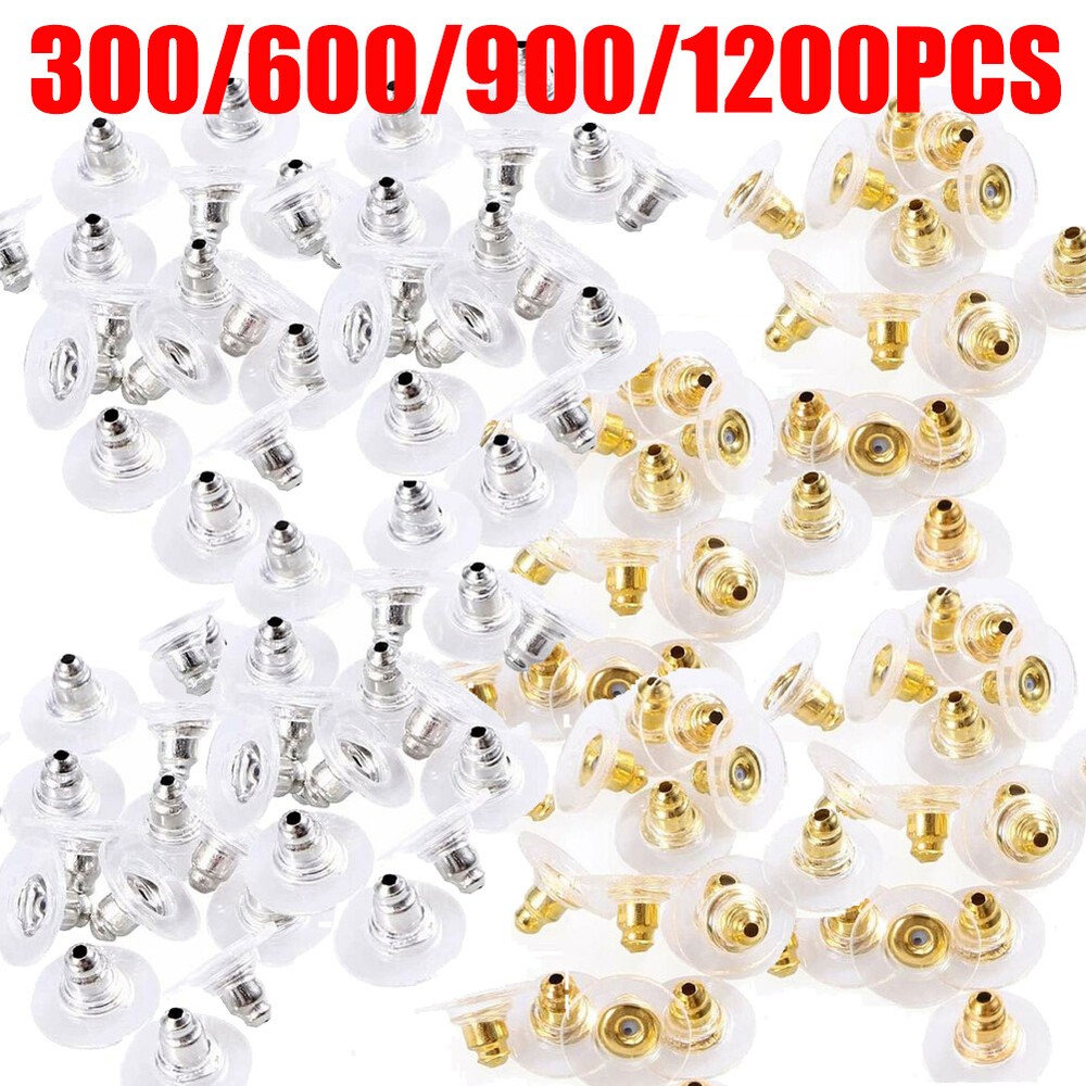 Lots Earring Backs Post Backings Stopper Silver Golden Stud Secure Hook Earring#