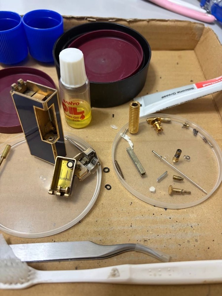 Overhauled Dunhill Rollagas lighter Blue Gold without box