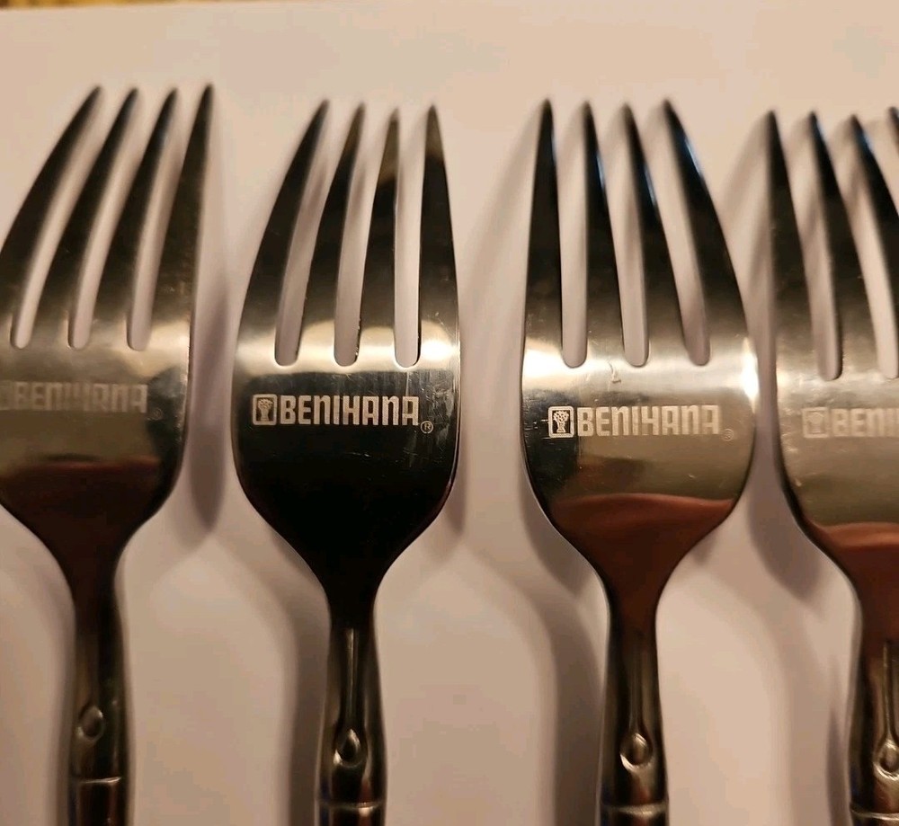 (5) Forks Benihana Stainless Flatware Bamboo