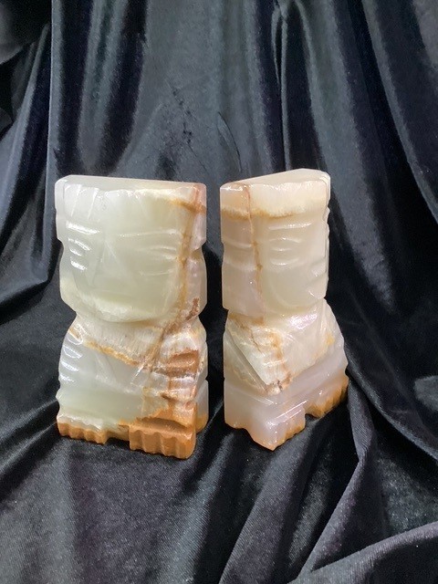 Set of Marble Onyx Bookends. Heavy