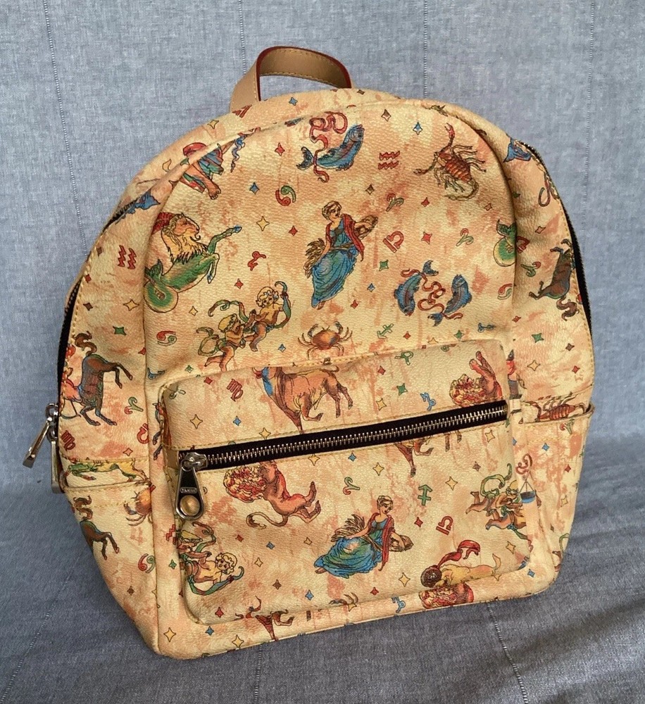 Vintage Leather Trajan Hadi Design Constellation Backpack Zodiac