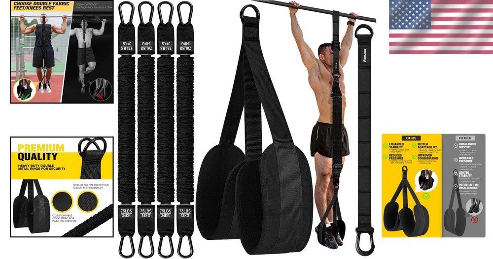 Durable Resistance Bands for Pull Up & Body Strength Training - 300 lbs Support