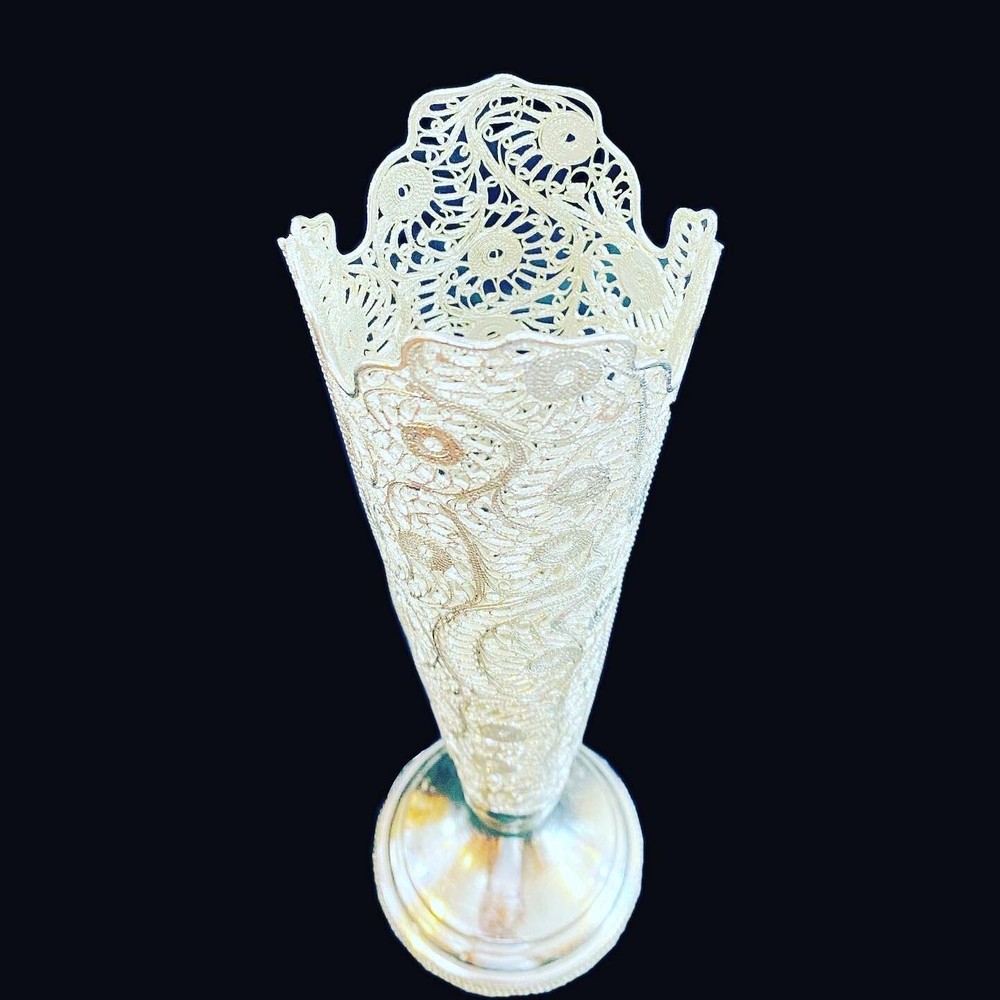 Handmade Filigree Silver Vase