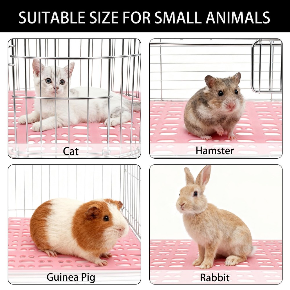 18 Pack Plastic Rabbit Cage Mat, Bunny Resting Mats for Cage with Snap Joint,...