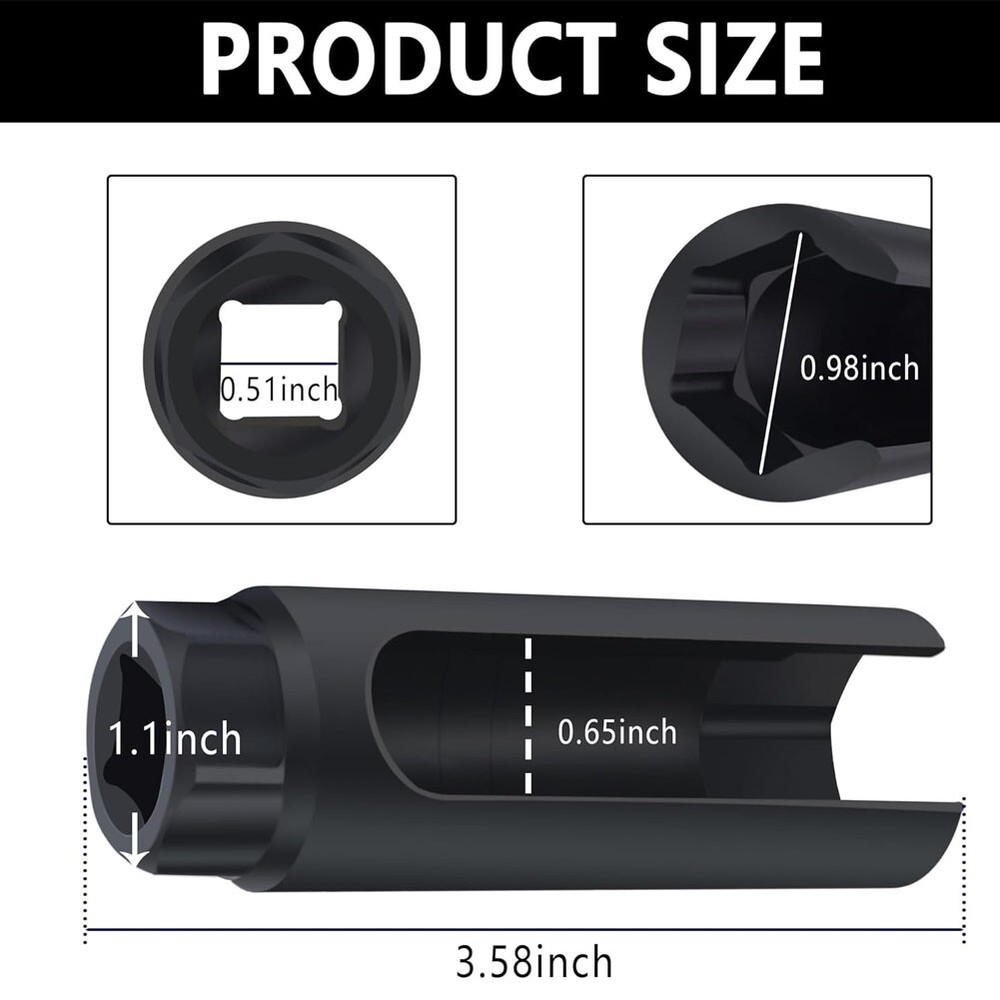 Universal 22mm Car Oxygen Sensor Socket Wrench Removal Installation Tool Big