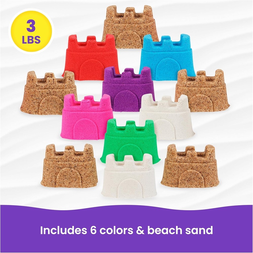 Kinetic Sand, Exclusive 12-Pack Castle Containers, Multi-Color Play Sand Bundle