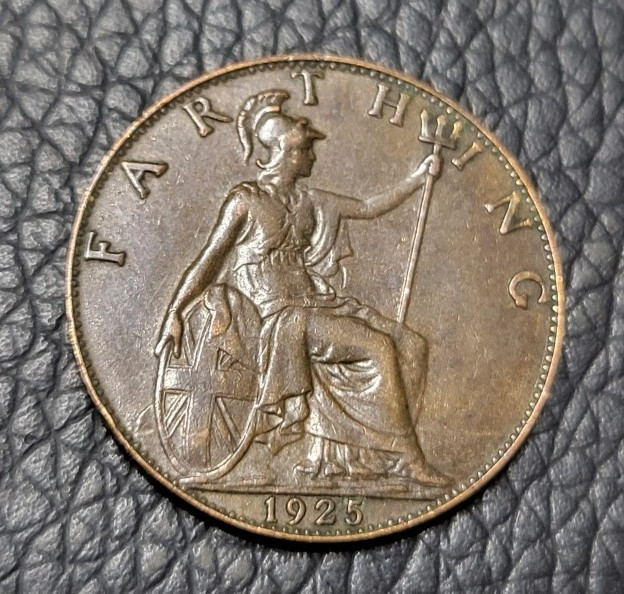 1925 Great Britain Farthing Coin