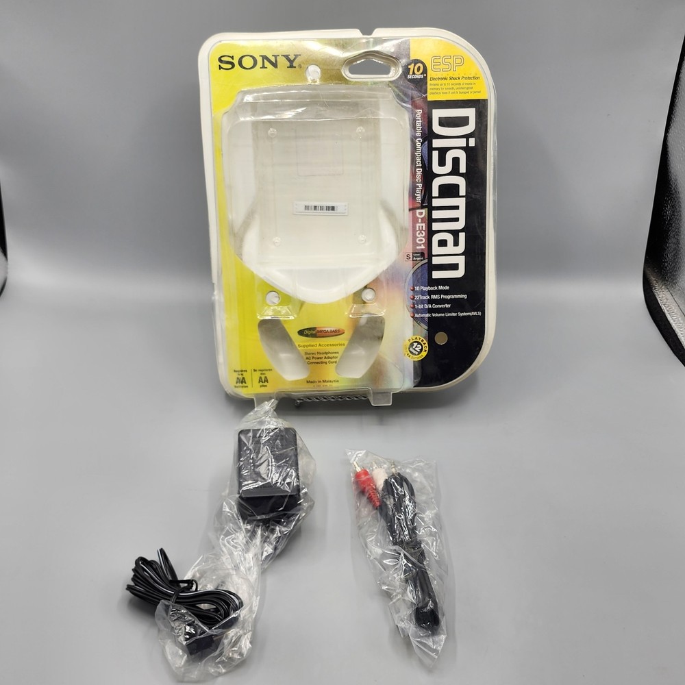 VTG Sony Discman D-E301 CD Player Original Box & Cables ONLY / READ