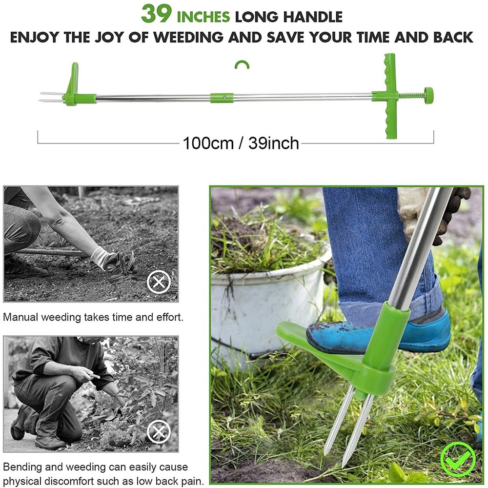 Weed Puller Gardening Tools Stand Up Heavy Duty Hand Weeding Tools Root Remover