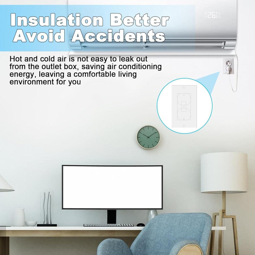 30 Pcs Electrical Outlet Insulation Pads, Insulators and Draft White