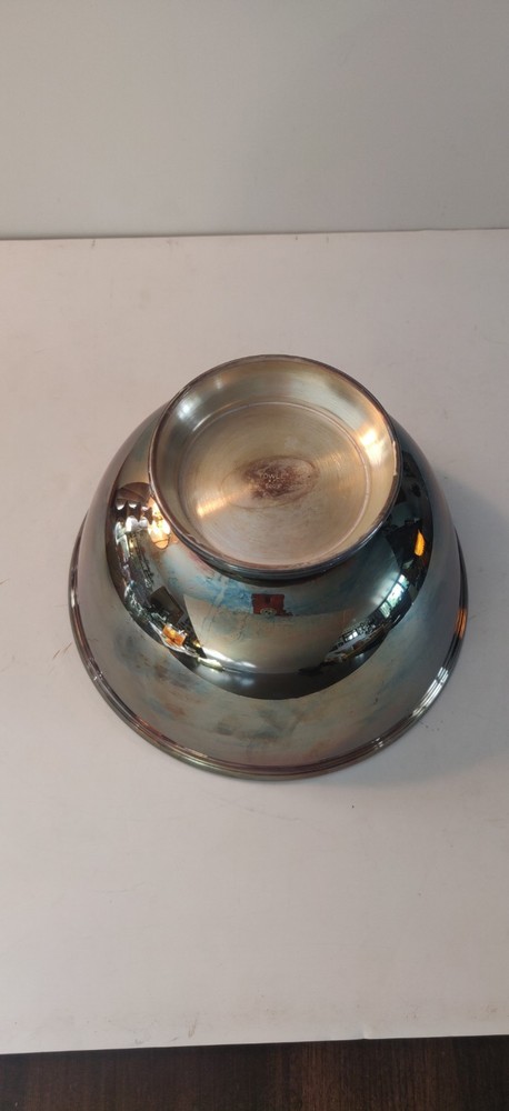 TOWLE Silverplate Bowl With Teal Enamel Inside
