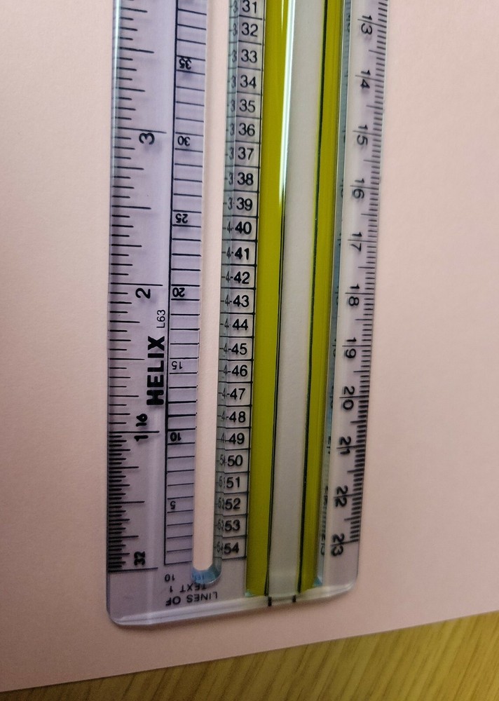 HELIX 9" Computer Printout & Word Processor Ruler w Highlighter & Magnification