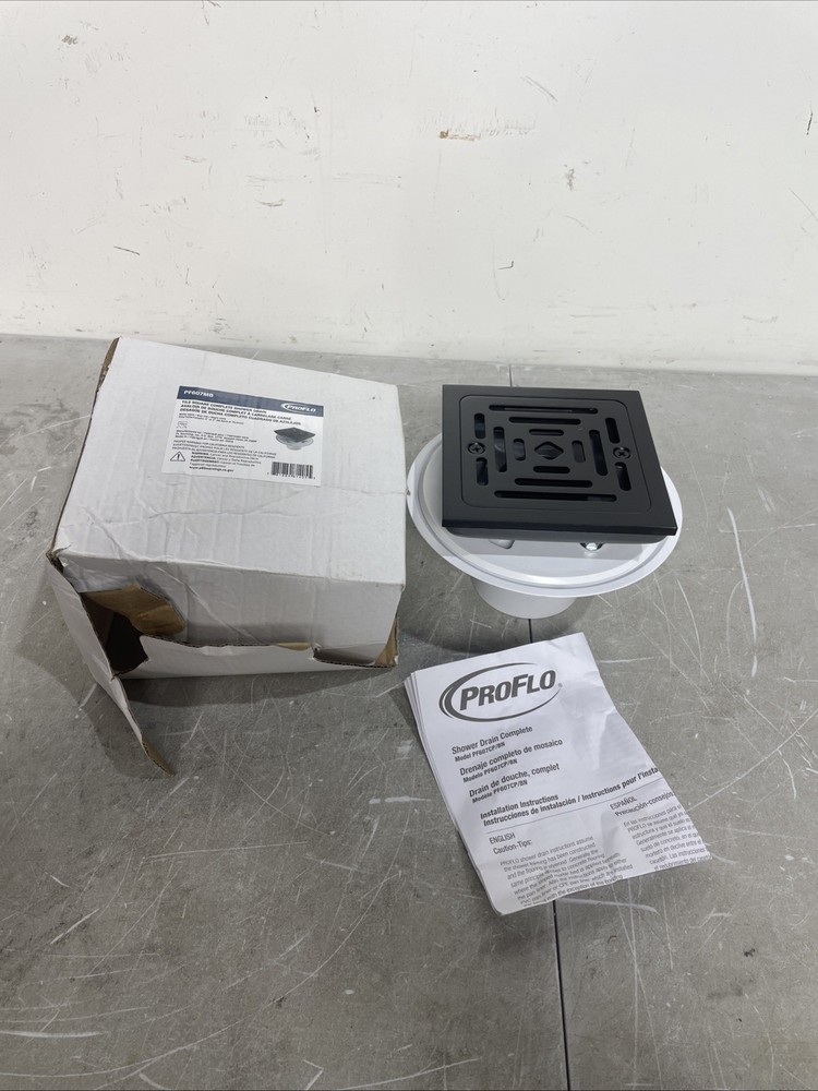 PROFLO PF607MB Square Shower Drain - Black