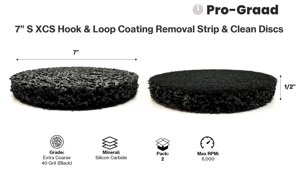 2 Pack 7” Diameter S XCS Hook and Loop Coating Removal Disc, Silicon Carbide ...