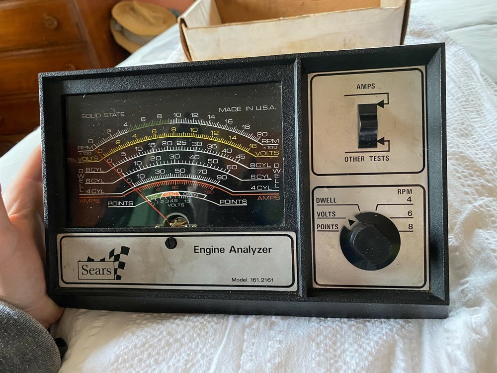 Vintage Sears Engine Analyzer 12 V Model 28-2161 Engine Analyzer w/Box- TESTED