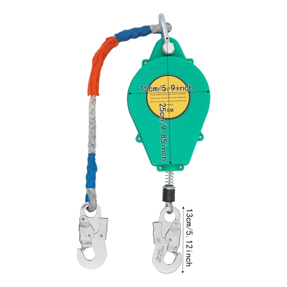 Fall Protection Self-Retracting Lifeline Lanyard 32FT W/ Hook Fall Arrest US