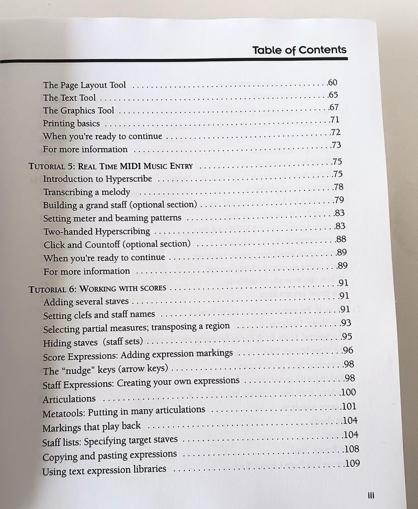 Finale 97 Installation & Tutorials Manual w/ Install Key Number Music Notation