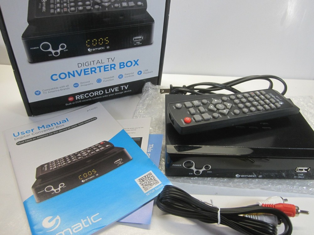 Ematic Digital Converter Box (Black)(New/Open Box)