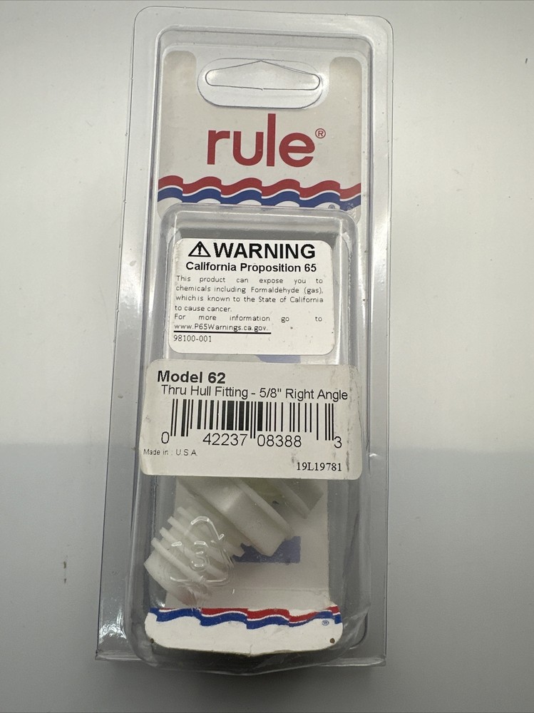 Rule Model 62 90° Thru-Hull Fitting, for 5/8"NEW