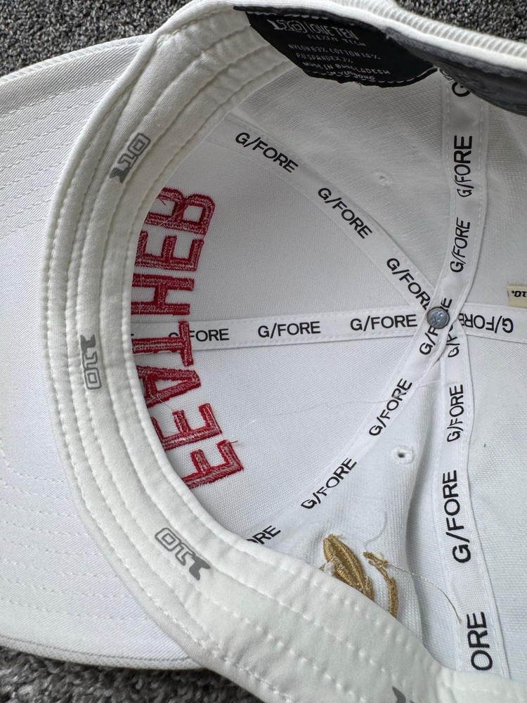 G/Fore Hat Cap Snapback One Size White Golf Hat Adjustable FEATHER