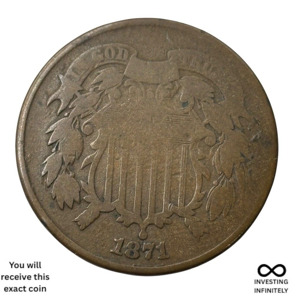 1871 2 Cent Piece X-1100