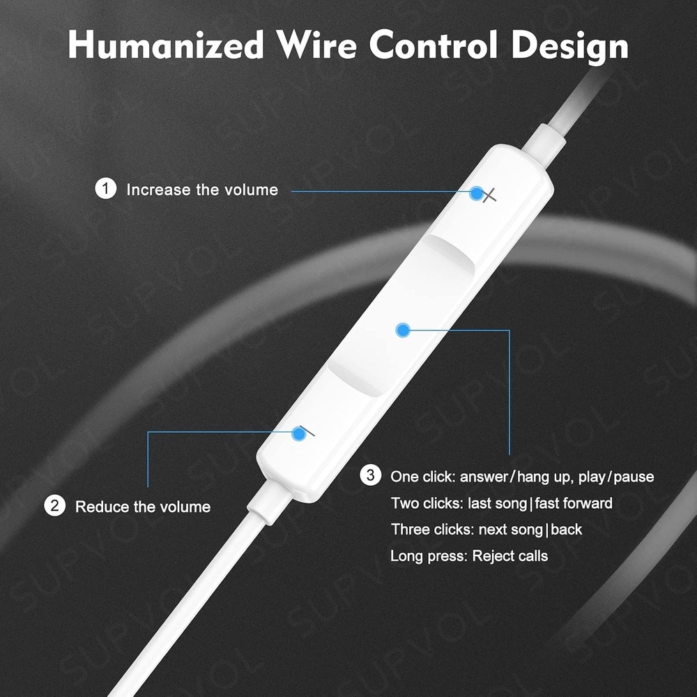 Apple Earbuds with Lightning Connector, 2Pack [Apple MFi Certified] iPhone