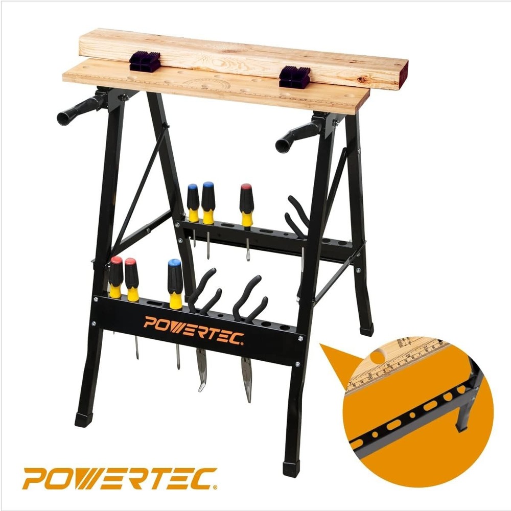 Multi-Functional Workbench with Adjustable Vise & 4 Bench Dogs - 220 lb Capacity