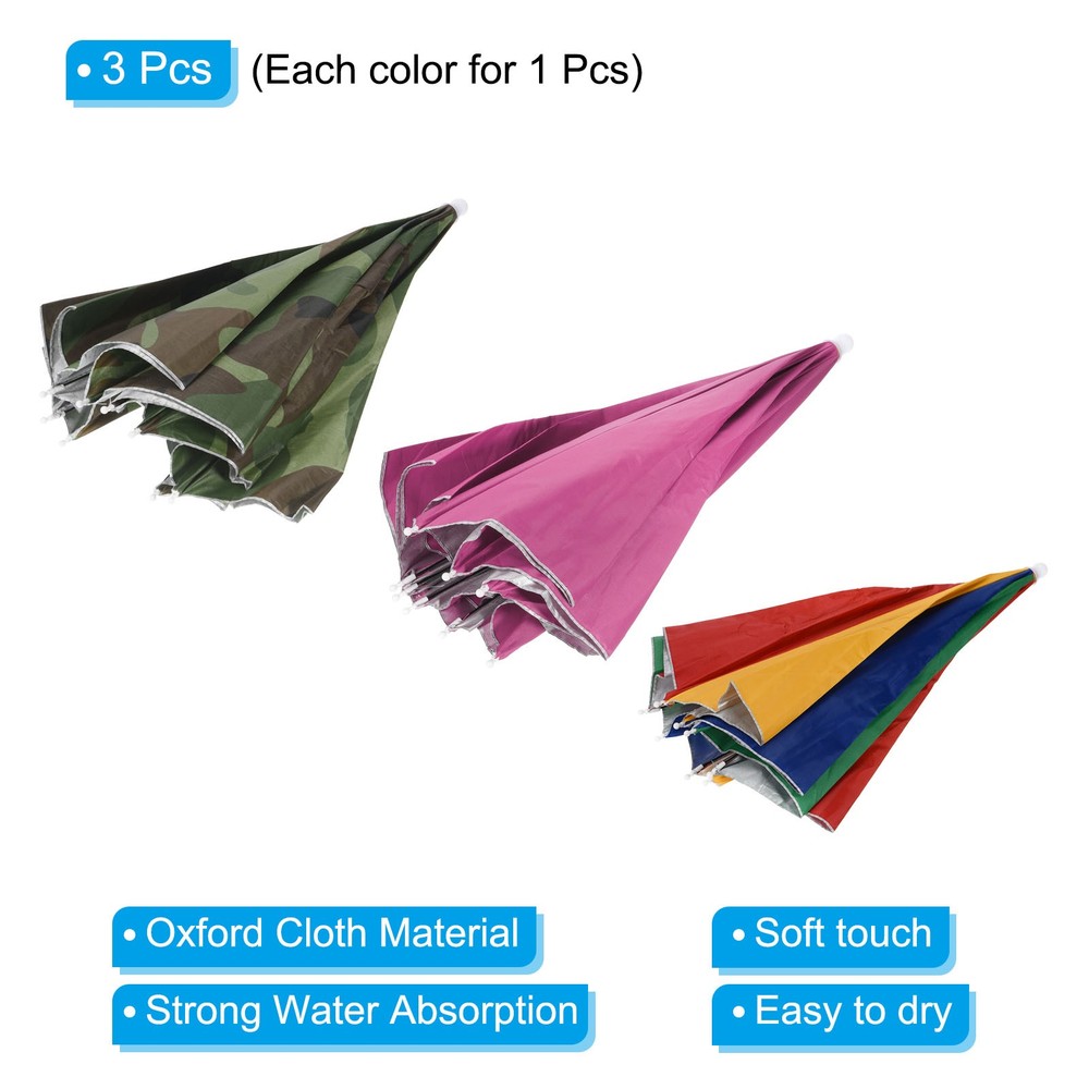 OD 27.2" Umbrella Hat Set, 3pcs with Strip Head, MultiColor Red